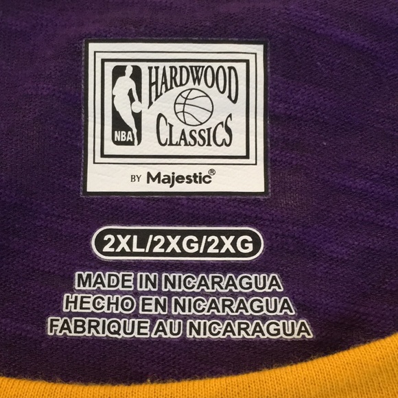 Hardwood Classics by Majestic slubknit Lakers baseball jersey - Picture 7 of 10